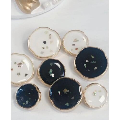 High-grade Acetate Surface Metal Feet Hand-sewn Buttons, Decorative Coats Trench Coat10pcs/lot styles