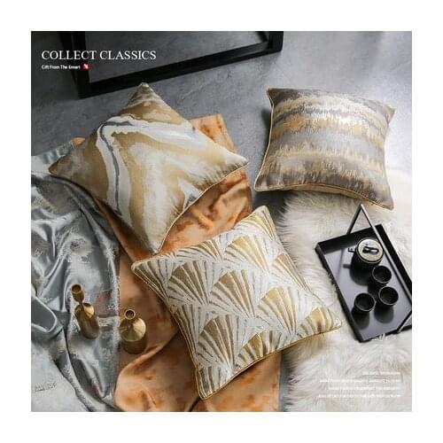 High Quality Jacquard Living Room Sofa Cushion Cover And Pillowcase Art Pattern Decoration Gold Pillowcase For Sofa Bed Car Home