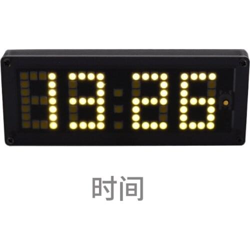 High Precision Led Dot Matrix Clock Electronic Clock Temperature Measurement Vehicle Thermometer USB Cable Power Supply Luminous