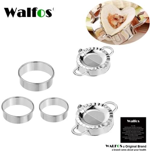 WALFOS 5pcs 304 Stainless Steel Cutter Dumplings Mould Set Kitchen Maker Dumpling Skin Device Dough Press Pancake Cooking Tools