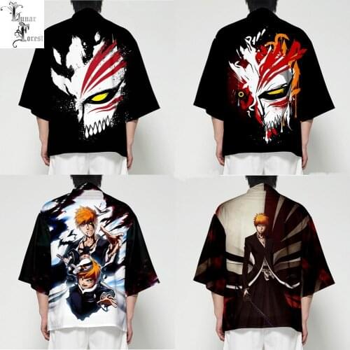 BLEACH 3D Printing Japanese Kimono Haori Yukata Cosplay Women/Men Fashion Summer Casual Cool Short Sleeve Streetwear