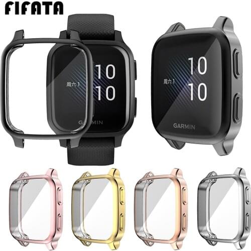 FIFATA TPU Plating Full Package Protective Shell For Garmin Venu SQ Smart Watch Case For Garmin Venu SQ Silicone Watch Case