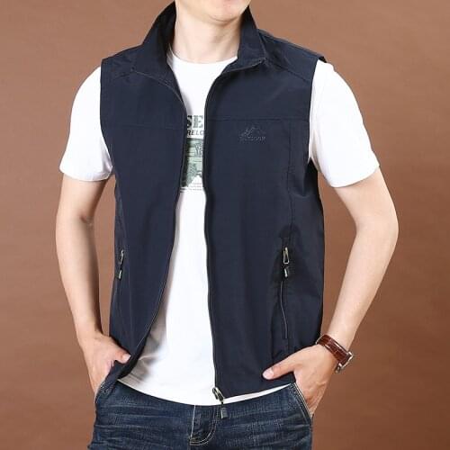 Mens Hiking Vest Spring Autumn Breathable Quick Drying Fishing Waistcoat Outdoor Hunting Vests Plus Size M-5XL Colete Tatico