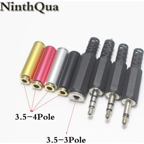 1pcs 3.5mm Audio Stereo / Mono Plug jack 3.5 Male Female Plug Jack Charging Connector for Phone Headset Welding Type
