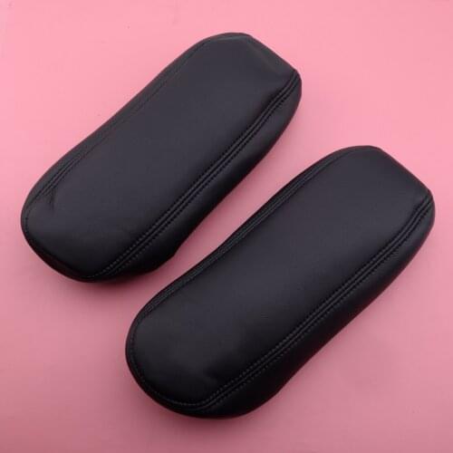 2pcs Black Microfiber Leather Seat Armrest Cover Fit for Ford F250 F350 Excursion Lariat 1999 2000 2001 2002 2003 2004 2005-2007