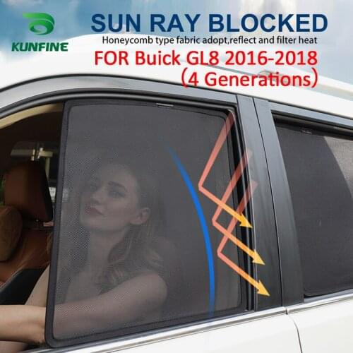 4PCS/Set Or 2PCS/Set Magnetic Car Side Window SunShades Mesh Shade Blind For Buick GL8 2017-2019 4 Generations