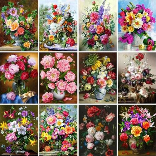 5D Diamond Painting Flowers Full Square/Round Drill New Arrival Mosaic Embroidery Vase Painting Rhinestone Home Decor