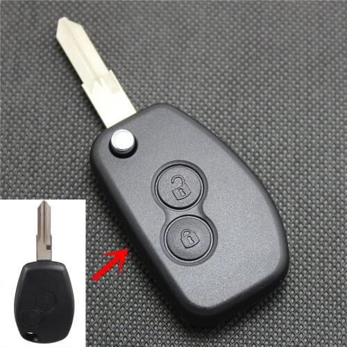 AURONOVA New Flip Key Shell for Renault Duster Dacia Modus Clio Espace Megan Logan Kangoo Sandero 2 Buttons Remote Car Key Case