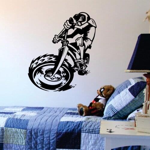 BMX Bike Wall Decal Bicycle Sports Vinyl Wall Art Stickers For Kids Rooms Boys Bedroom Home Decal Decor Wall Poster Murals A431