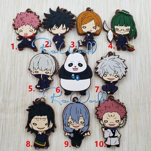 Jujutsu Kaisen Fushiguro Megumi Gojo Satoru Toge Original Japanese anime figure Rubber Mobile Phone Charms Keychain Strap Keyrin