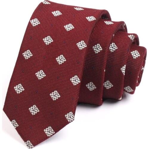 Groom Wedding Party Tie Brand New Men‘s 6CM Red Ties Fashion Formal Neck Tie For Men Business Suit Work Necktie With Gift Box