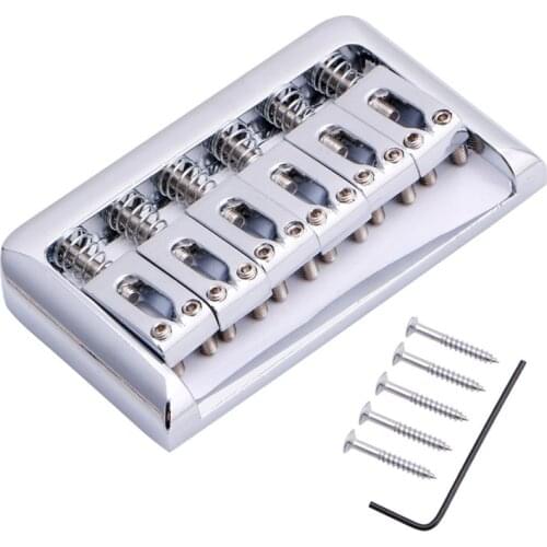 Chrome 6 String Fixed Hard Tail Hardtail Bridge for Electric Guitar Replacement