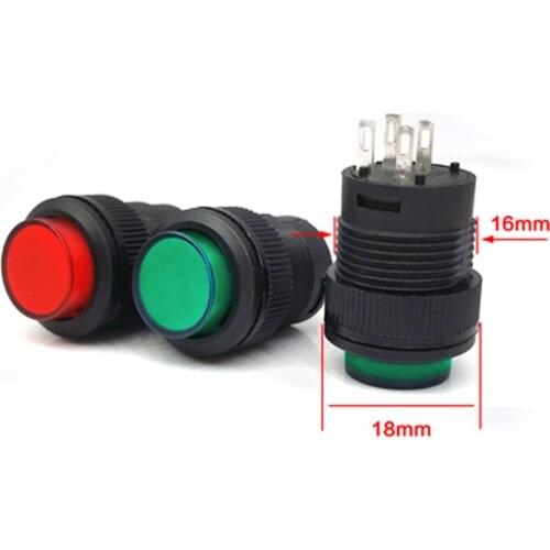 Button switch/round 18MM 3A/250V red/green