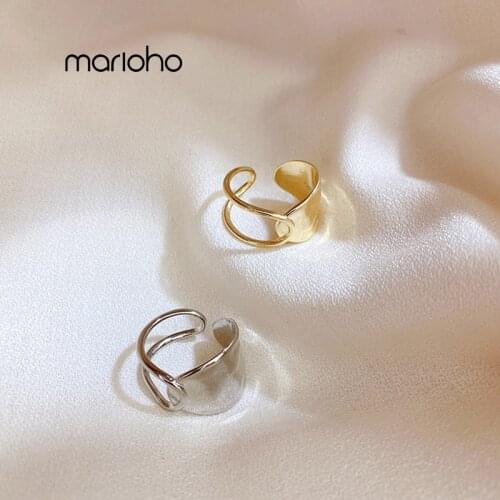 Womens Fashion Gold Silver Color Irregular Hollow Joint Ring Alloy Metal Statement Finger Ring Simple Jewelry Party Accessories