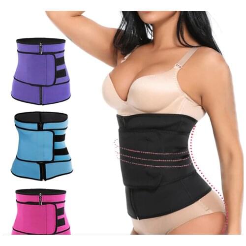 Abdominal Slimming Belts Women Waist Trainer High Compression Zipper Latex Waist Cincher Corset Underbust Body Shapewear