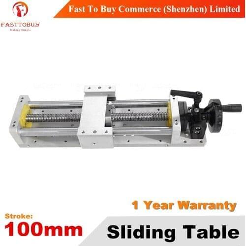 Stroke 100mm C7 CNC Sliding Table 1605 Manual Operation Linear Guides Repositioning resolution 0.03mm for CNC Machine
