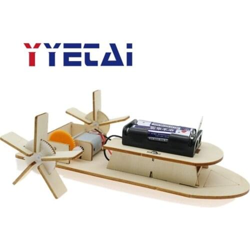 Paddle steamer diy technology small production student childrens handmade work assembled model