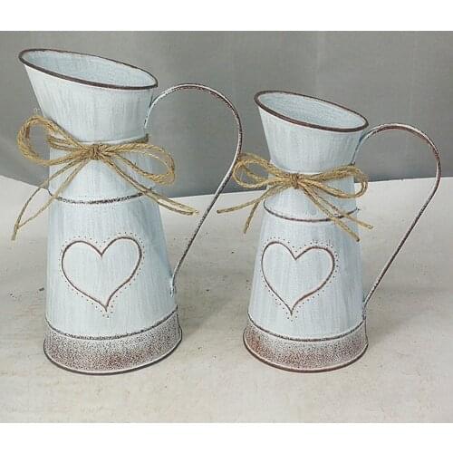 Vintage Desktop Flower Vase Home Garden Style Shabby Chic Dried Flower Container Flower Arrangements Home Decoration