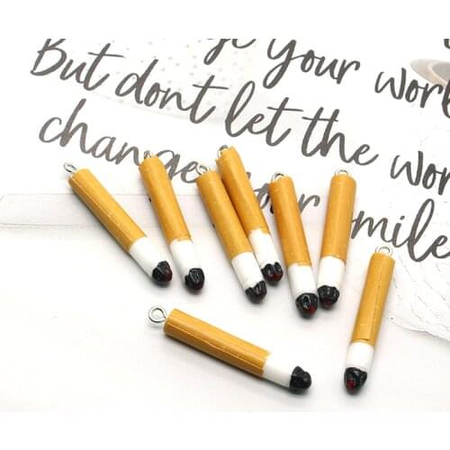 10pcs Cute Mini Simulation Cigarette Earring Charms Funny Resin Pendants For Earrings Keychains DIY Accessory Food Jewelry Make