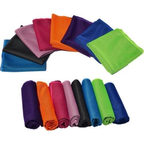 Men Women Gym Club Yoga Sports Cold Washcloth Running Football Basketball Cooling Ice Beach Towel Swimming Hiking Yoga Colors