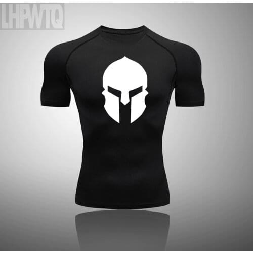 Men Spartan T-Shirts Men Compression Shirts Sportswear Short Sleeve Tops Costume Fitness Body Building Running t-Shirt Tops