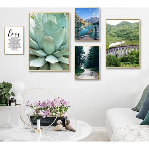 Scandinavian Boat Lake Canvas Poster Nature Nordic Style Landscape Wall Art Print Painting Decorative Picture Living Room Decor