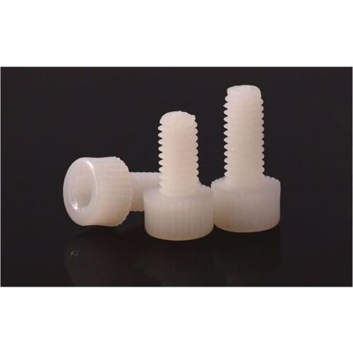Nylon screw PA66 Cylindrical head screws M3 M4 M5 M6 M8 Knurled Bolts Plastic screws insulation robot kit DIY