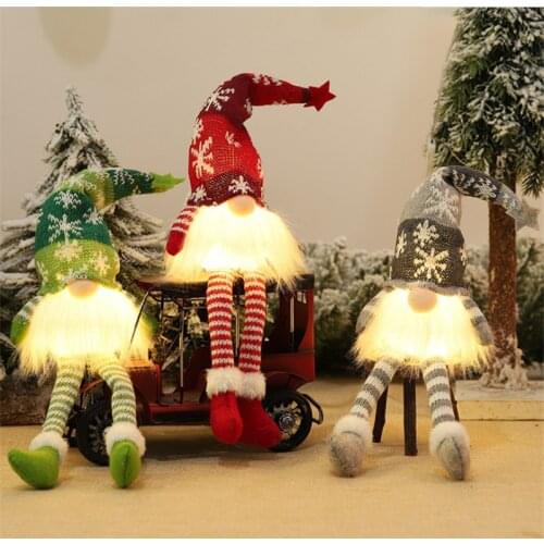 Christmas Ornaments Glowing Faceless Forest Old Man Doll Decoration Navidad 2022 Happy New Year Decoration Christmas Decoration