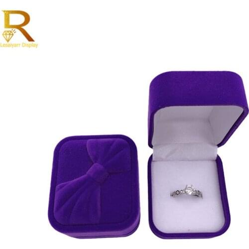 New Gift Square Velvet Boxes Display Case Weddings Party Jewelry Box for Ring Earrings Wholesale Gift Box 5*6*4cm