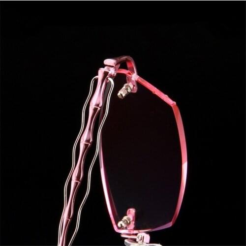 Eyeglasses Diopter Custom made Female models Optical Frame Including 1.61 Asphereic Tinted Lenses Rimless Glasses 08