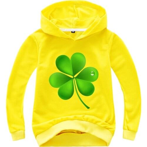 2-14Y Kids Cartoon Fashion Tops Long Sleeve Casual Hoodie Boy Girl Cotton Printed Sweatshirt Childrens Leaves Pattern Sweater