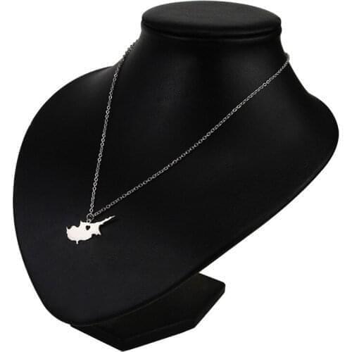 Europe And The United States Hot Sell Exploded Stainless Steel Cyprus Map Pendant Necklace