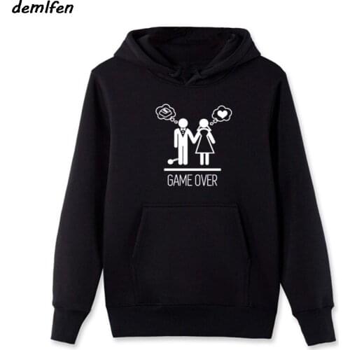 Couples : Game Over Wedding Marriage Novelty Design Hoodie Fashion Casual Spring autumn hoody Fleece Sweatshirt Hip Hop jacket