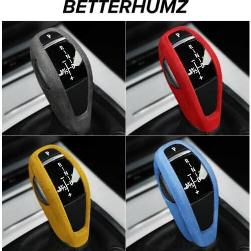 BETTERHUMZ ALCANTARA Gear Shift Knob Decoration Cover Trim Sticker For BMW Z4 E89 2009-2016 Car Styling Mouldings Accessories