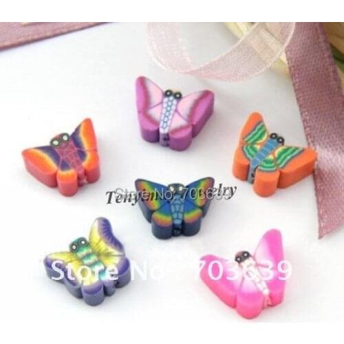 Cute Butterfly Shape Clay Earring Pendant 10mm Polymer Clay Slice For DIY 250pcs/lot
