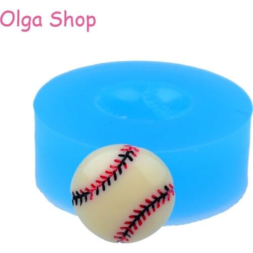FYL385 14mm Half Round Baseball Silicone Mold - for Candy Making, Sugarcraft, Cake Decorating, Resin Clay, Miniature Food