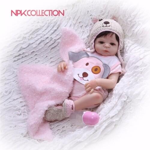 NPKCOLLECTION 46cm Full Body Silicone Reborn Girl Baby Doll Toys Newborn Princess Babies Dolls Bathe Toy Play House Toy Doll