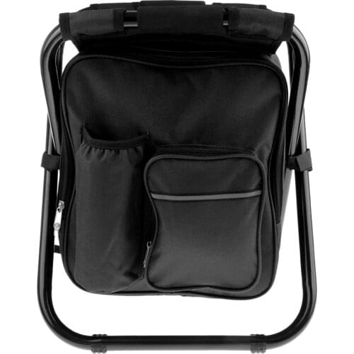 MagiDeal Foldable Backpack Chair Portable Camping Stool with Cooler Bag 4 Colors for Beach Boating Fishing Foldable Chair