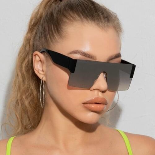 Fashion Big Frame Square Sunglasses Women Designer Female Tide Ins One-Piece Lens Sun Glasses Male Sunglasses Men UV400