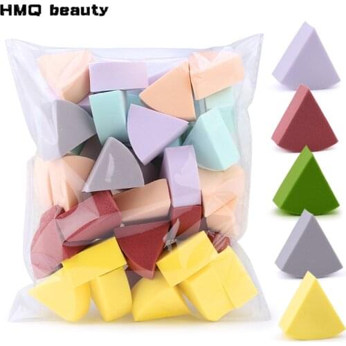 20/50Pcs Fan Shaped Puff Triangle Makeup Blender Morandi Color Liquid Foundation Powder Wet and dry Sponge Makeup Beauty Tools