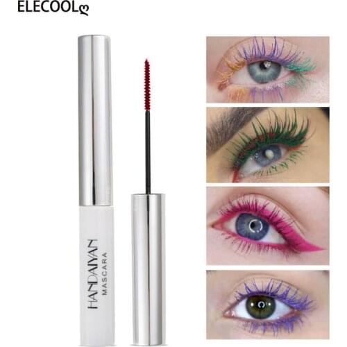 ELECOOL 2 In 1 Mascara Waterproof Lengthens Eye Lash Black White Rimel 4d Curling Volume 4D Silk Fiber Eyelash Mascara Cosmetics
