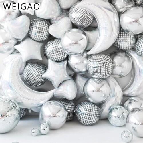 4D Disco Metallic balloons laser moon Foil balloon Wedding Baby Shower Decor 80s 90s Retro Party Decor Birthday Party Supplies
