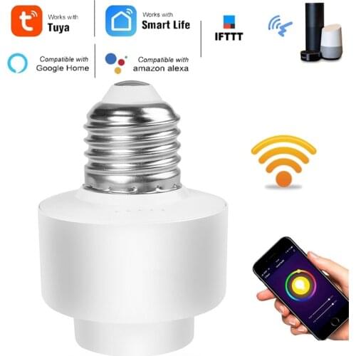 WiFi Smart Light Base for Smart Life/Tuya APP Wireless Remote Control E26 E27 Bulb Socket Work with Alexa Google Home IFTTT
