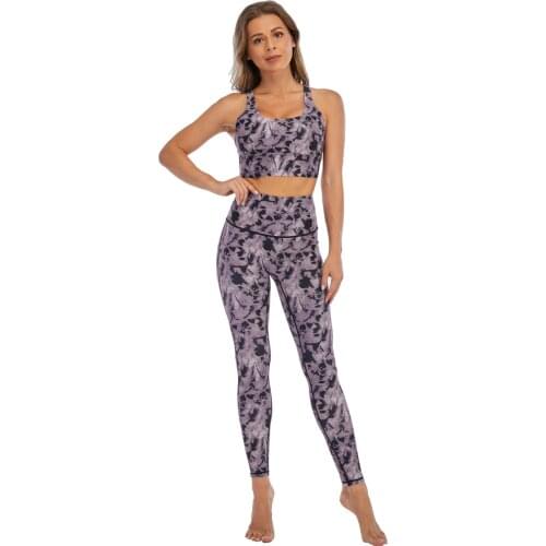 Yoga Outfits for Women 2 Piece Set Workout High Waist Athletic Seamless Leggings and Sports Bra Set Gym Clothes Running Traning