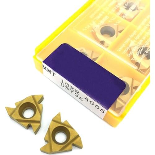 10pcs MMT 16ER AG55 US735 Carbide Insert CNC Tool Lathe Tool Thread Turning Tool