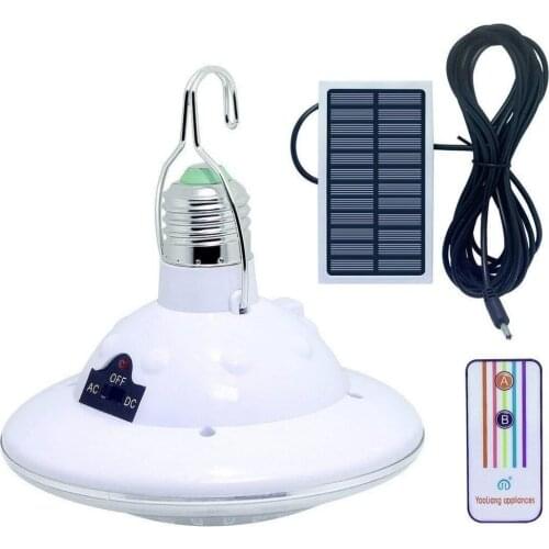 22 LED Round Solar Emergency Lamps echargeable With Remote Control Outdoor Camping White Solar Panel Outdoor Solar Camping Light