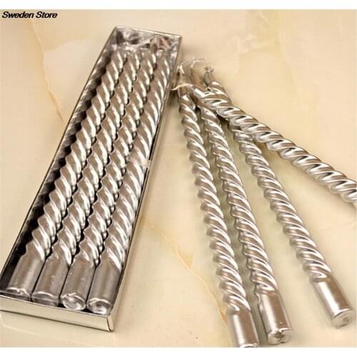 4Pcs Long Romantic Dining Table Spiral Twisted Candles Wax Candle Manufacturing Taper Smokeless Dinner Wedding Party