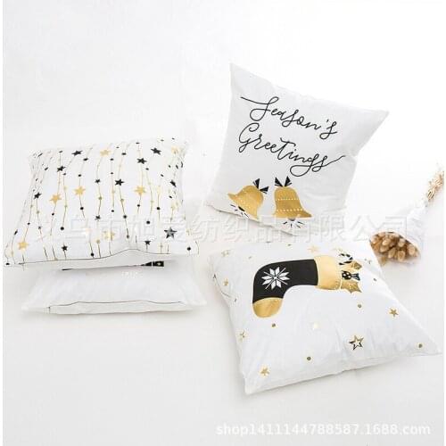 45x45cm Cotton Linen Merry Christmas Cushion Cover Christmas Decorations For Home Happy New Year Decor 2019 Xmas Gifts