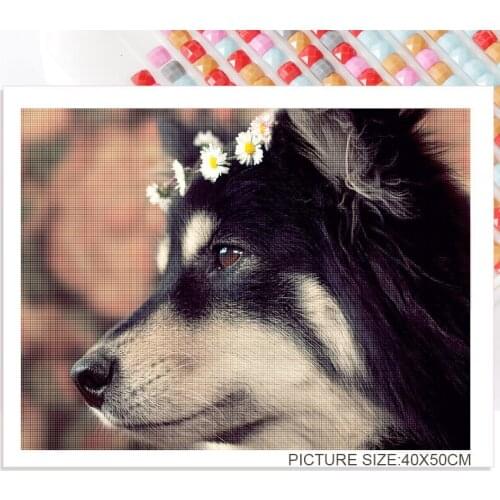 Diamond Painting Dog Wreath Animal Square Diamond Round Diamond Decoration Customizable Wall Art Decoration Frameless Style