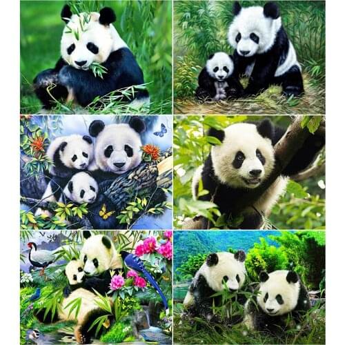AZQSD Diamond Embroidery Sale Panda Picture Of Rhinestones Handmade Craft Diamond Painting Animal Cross Stitch Kits Home Decor